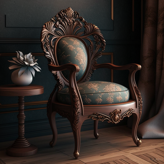 Traditional wooden armchair