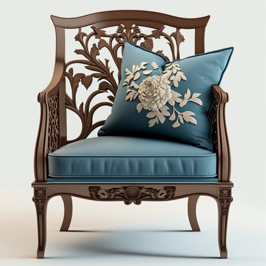 Traditional wooden armchair
