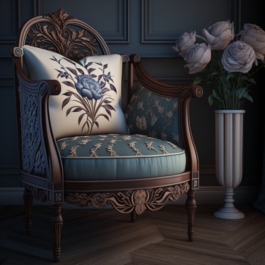 Traditional wooden armchair