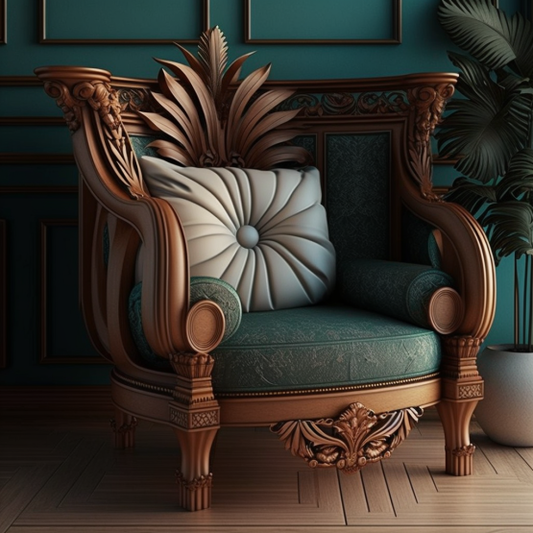 Traditional wooden armchair