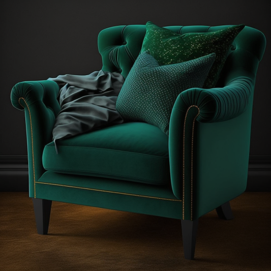 Armchair emerald green hue