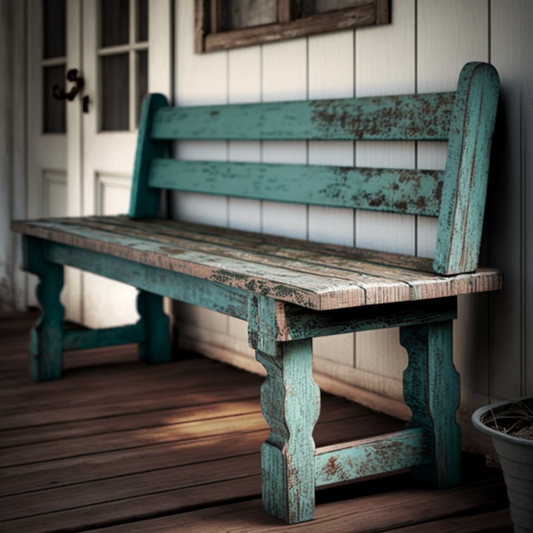 Rustic wooden bench
