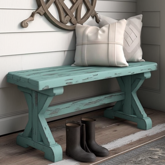 Rustic wooden bench