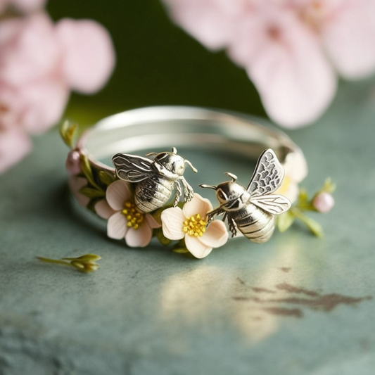 Bee and Flower Ring