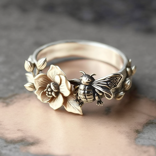 Bee and Flower Ring
