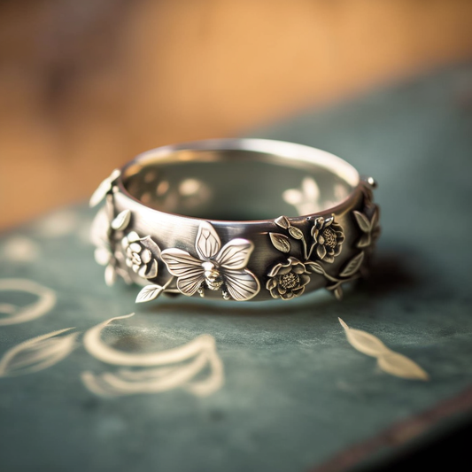 Bee and Flower Ring