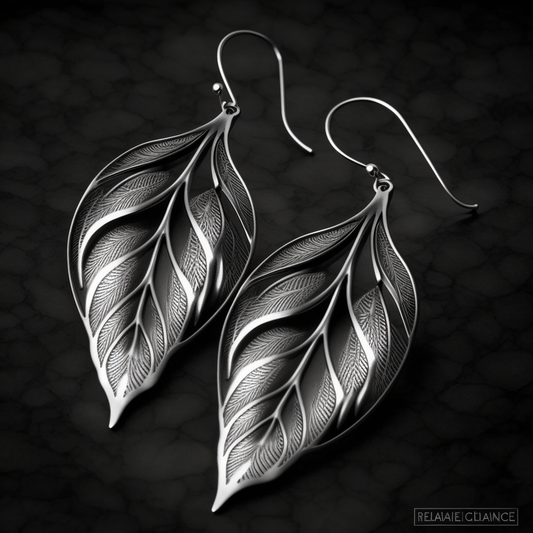Silver Leaf Dangle Earrings