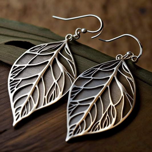 Silver Leaf Dangle Earrings