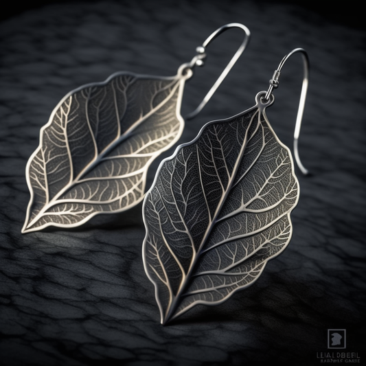 Silver Leaf Dangle Earrings