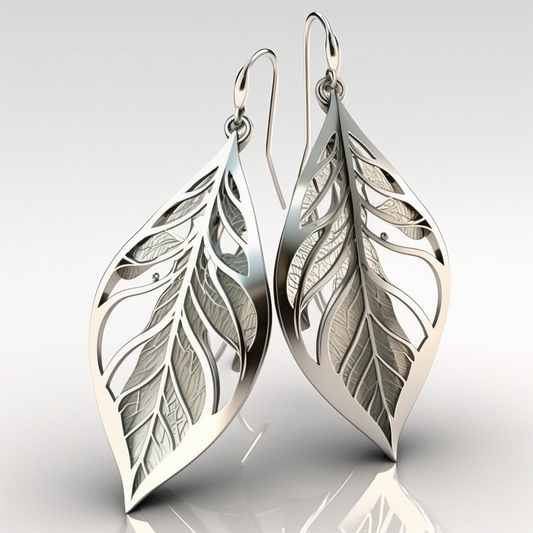 Silver Leaf Dangle Earrings