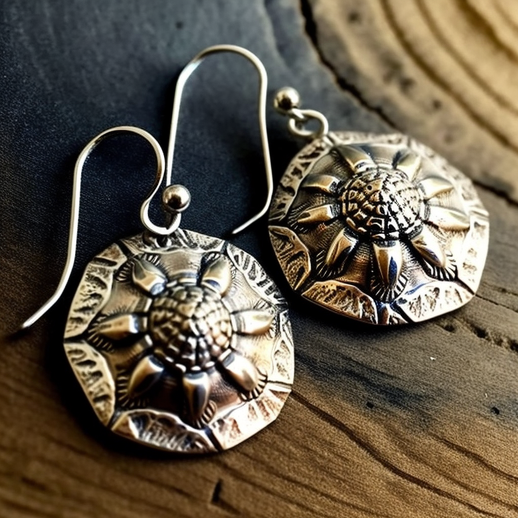 Silver Turtle Shell Earrings