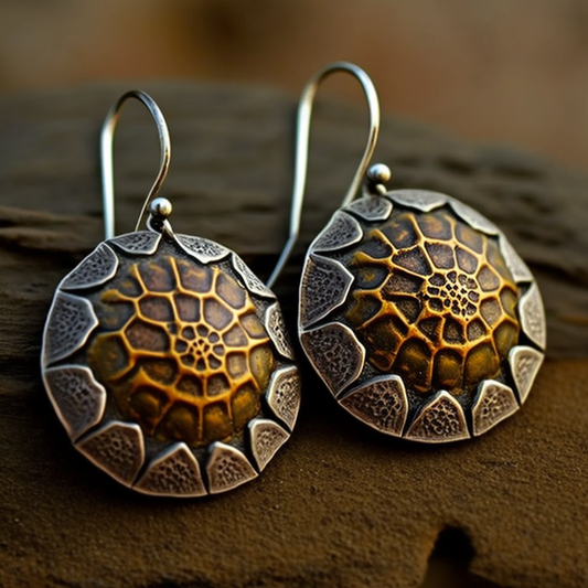 Silver Turtle Shell Earrings