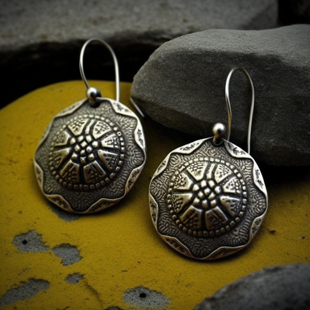 Silver Turtle Shell Earrings
