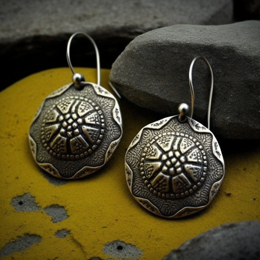 Silver Turtle Shell Earrings