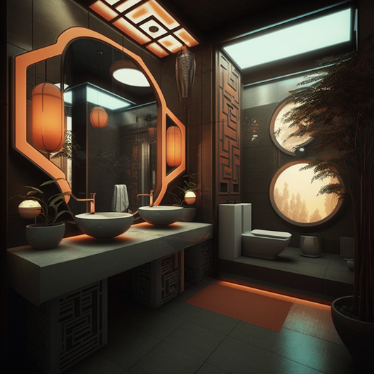 Commercial Restroom | Futuristic Asian Theme