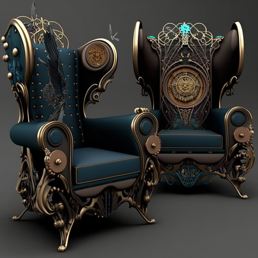 Residential | Wing Back Chair | Steampunk Burlesque