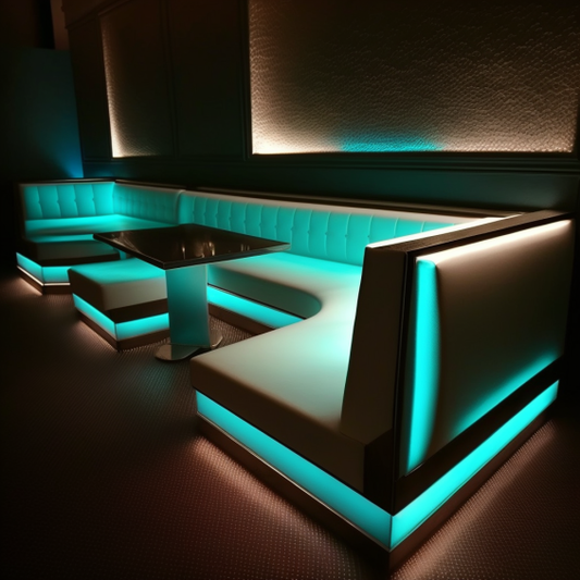 Commercial Bench Seating Modern Lit