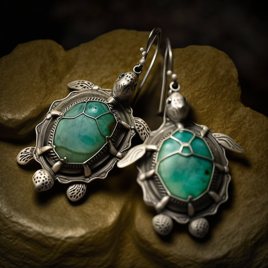Silver Turtle Earrings