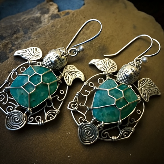 Silver Turtle Earrings