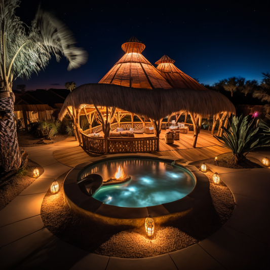 Outdoor Hot Tub Bamboo Canopy Outdoor Space