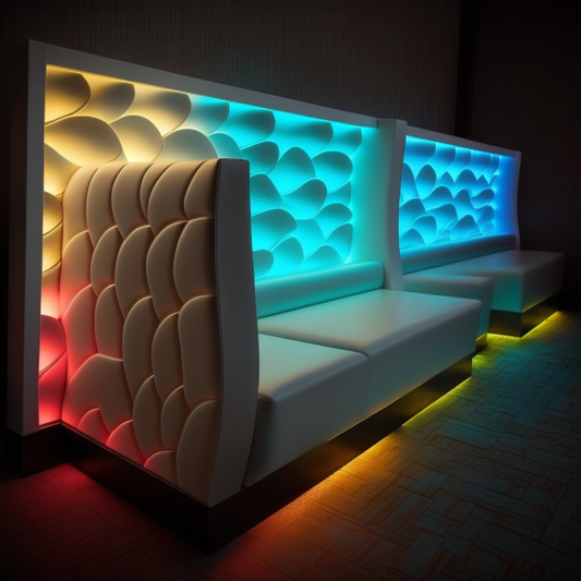 Commercial Bench Seating Modern Lit